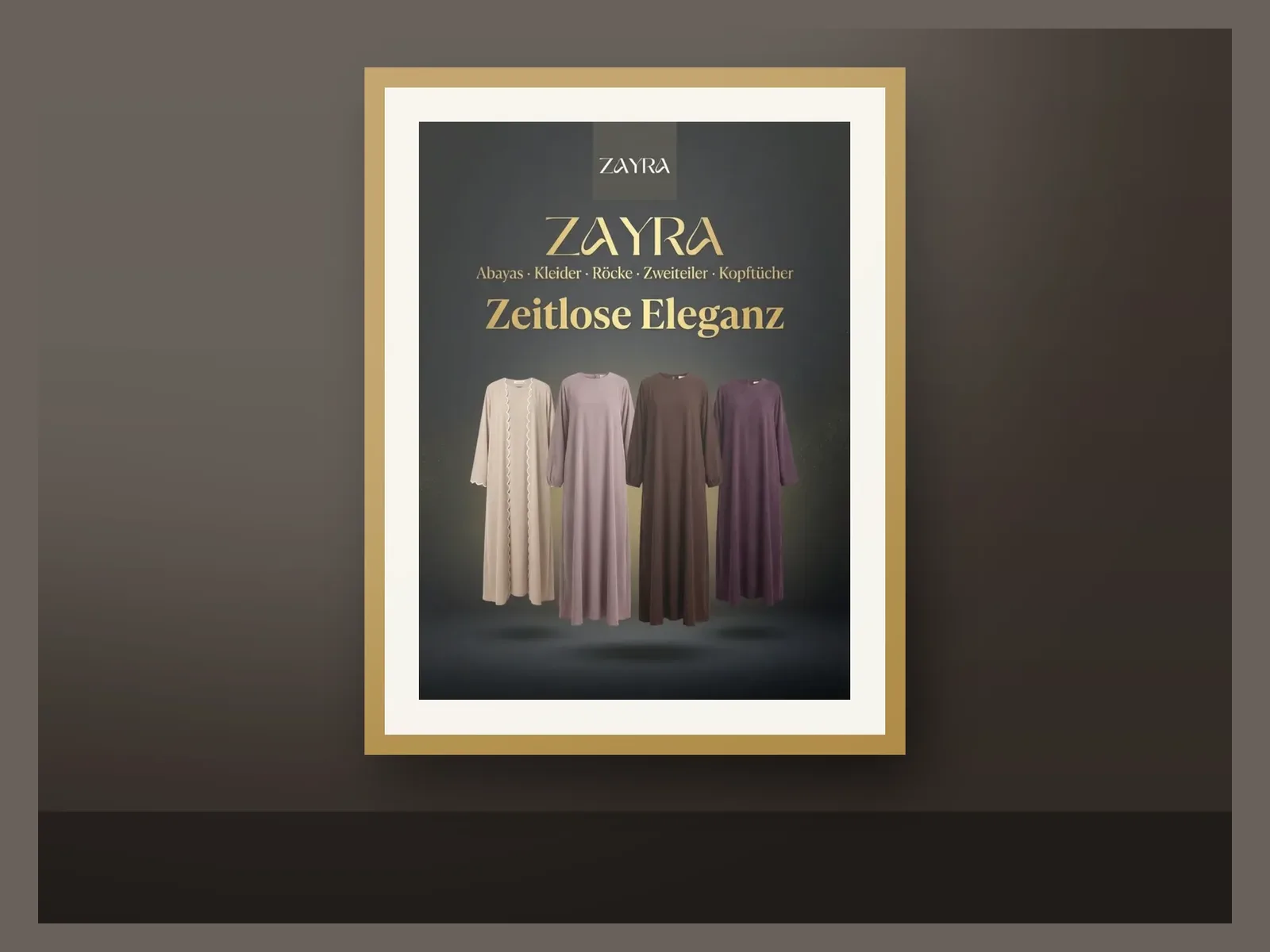ZAYRA – Plakat, Goldrahmen